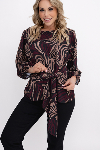 Chocolate Blouse with Ties