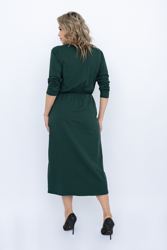 Butelkowozielona Sukienka z koronką AMELIEN