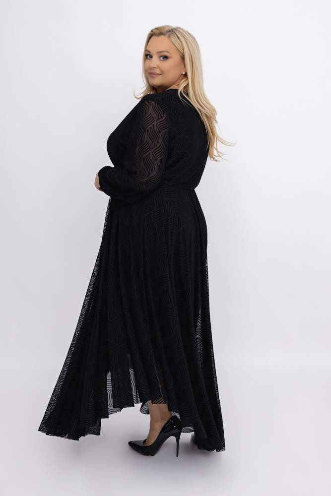 Vestido de malla negro Estampado 1