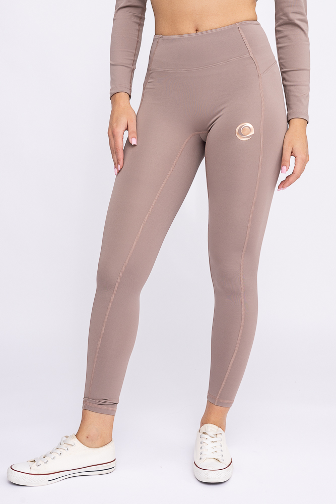 Dunkelbeiges Kurzarm-Sport-Set