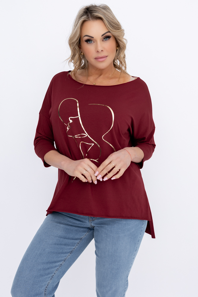 Kastanienbraune Bluse Muster 1