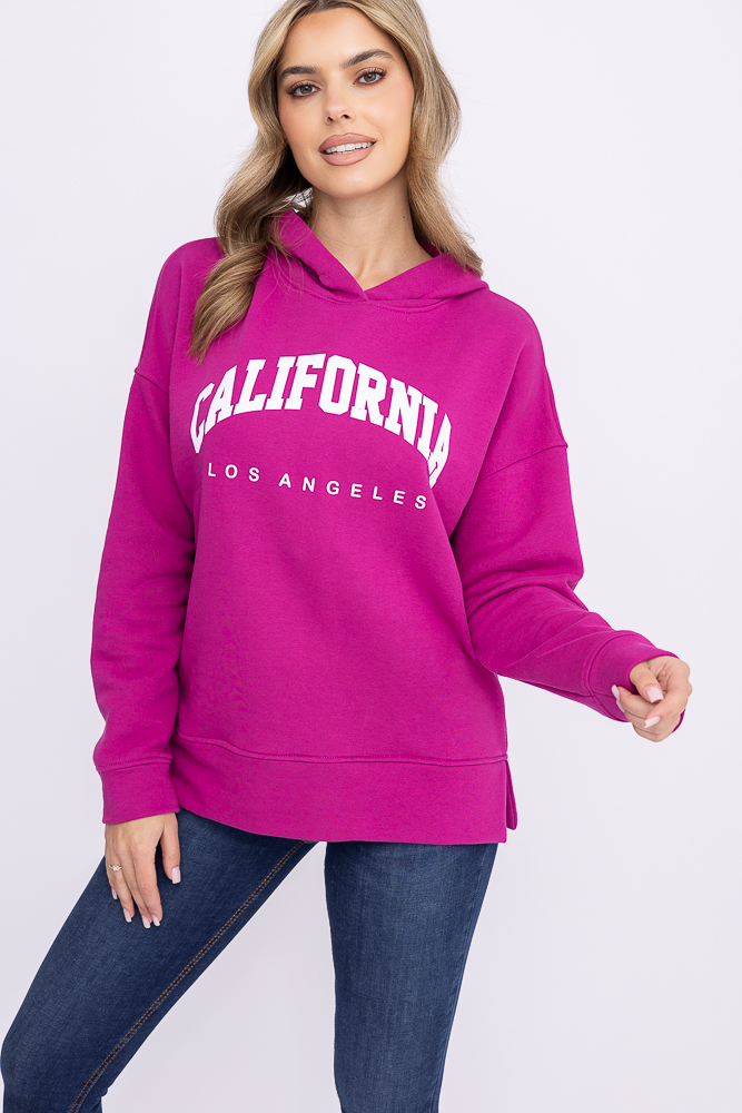 Sweat à capuche fuchsia