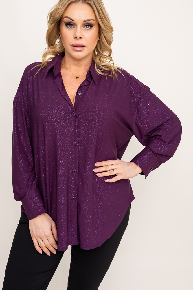 Camisa brocada oversize morada