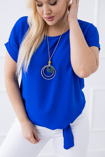 Cobalt Blouse with Pendant FAIRY