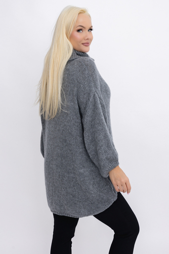 Szary Sweter z golfem