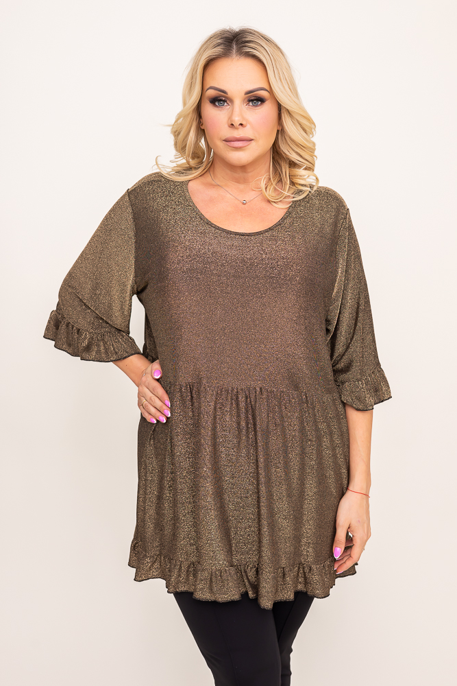 Blusa brocada marrón