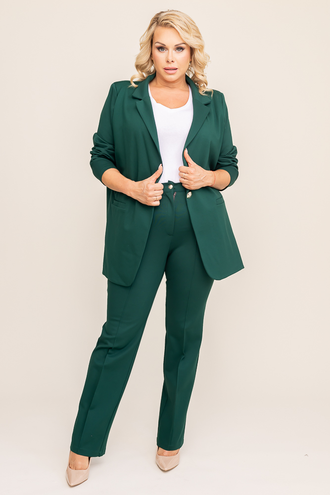 Traje verde botella
