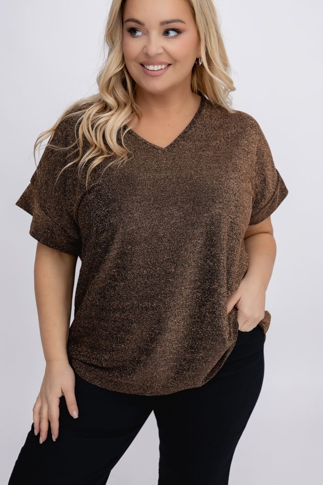 Czekoladowa Bluzka błyszcząca