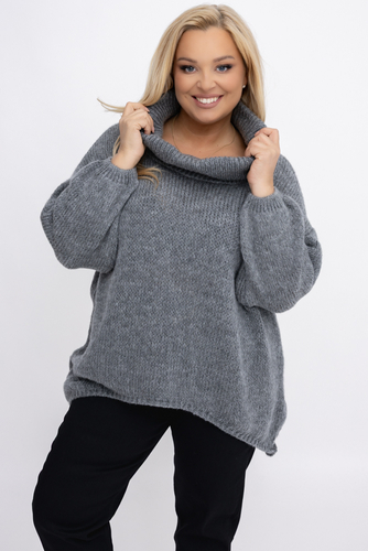 Szary Sweter z golfem