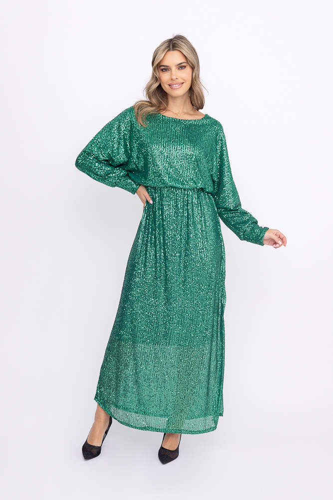 Robe à paillettes vert bouteille