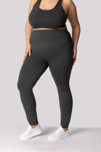 Graue Leggings mit Tasche