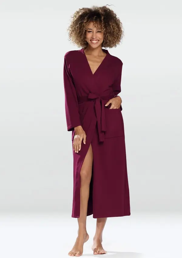 Maroon Cotton Bathrobe