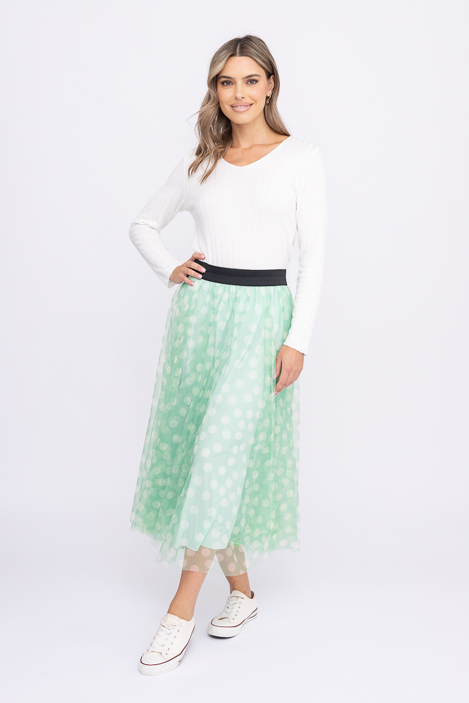 Jupe en tulle vert