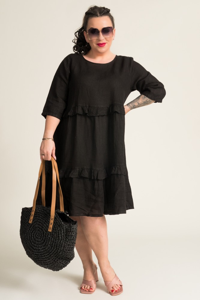 Black GAFFE Linen Dress