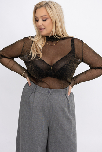 Blusa de purpurina dorada