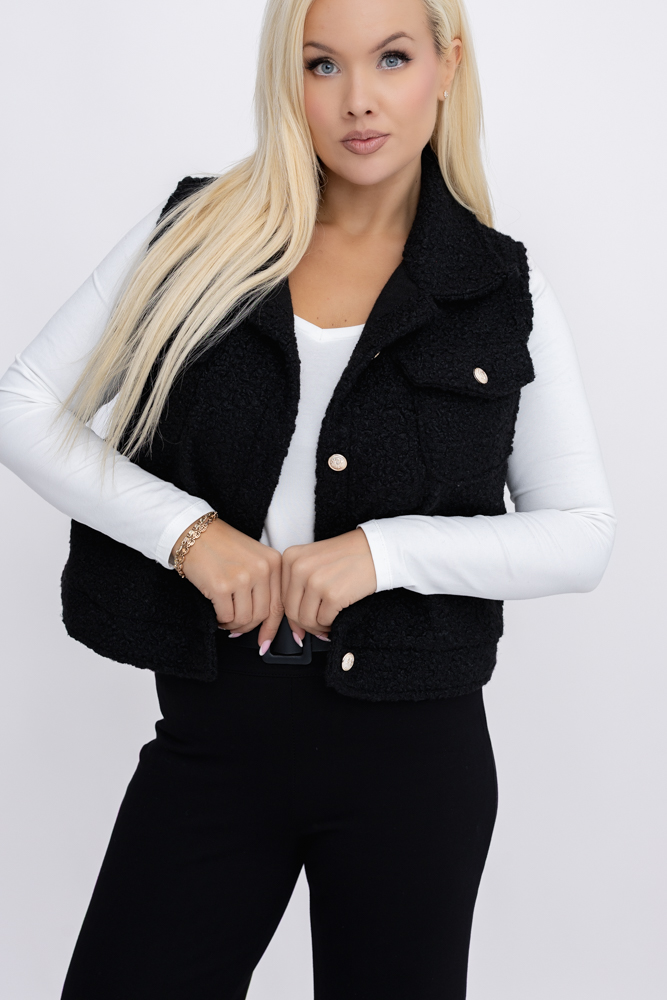 Gilet en peluche noir