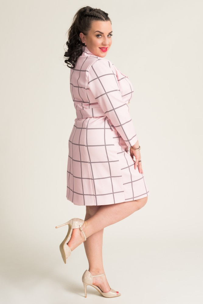 Pink and Black VAENA Checkered Dress