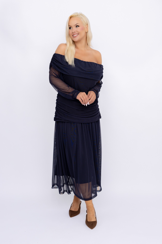 Marineblaues Mesh-Set