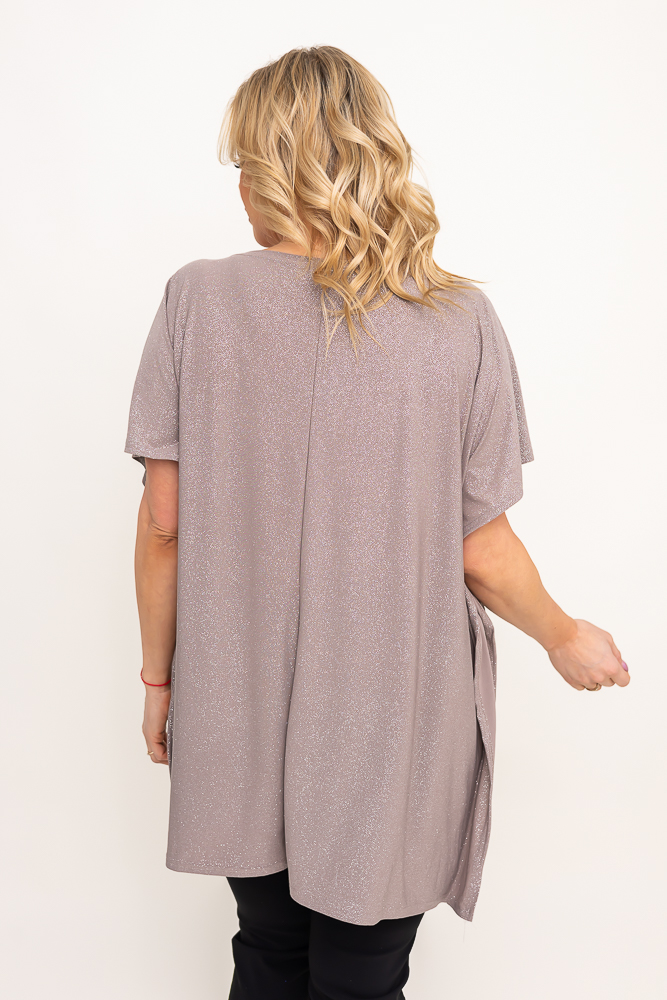 Beige brokadebluse