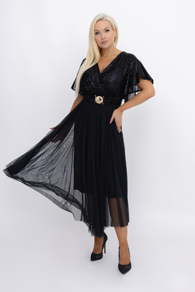 Schwarzes Paillettenkleid