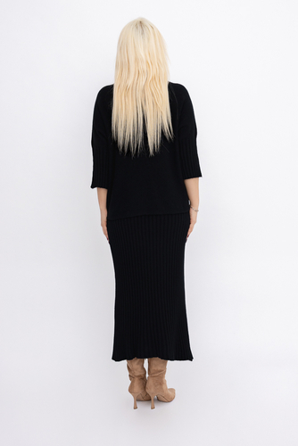 Czarny Komplet sweterkowy