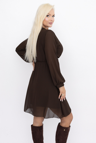 Camelowa Sukienka Elegancka PERLA