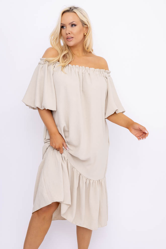 Beżowa Sukienka SENEZI