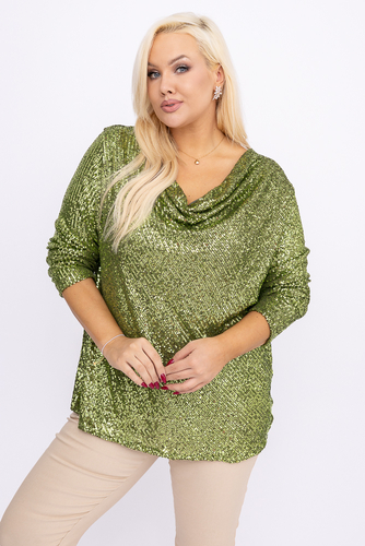 Grüne Bluse mit Pailletten