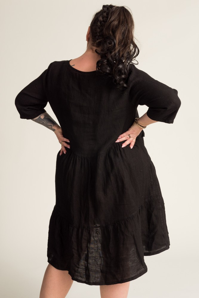 Black GAFFE Linen Dress