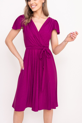Robe en brocart prune
