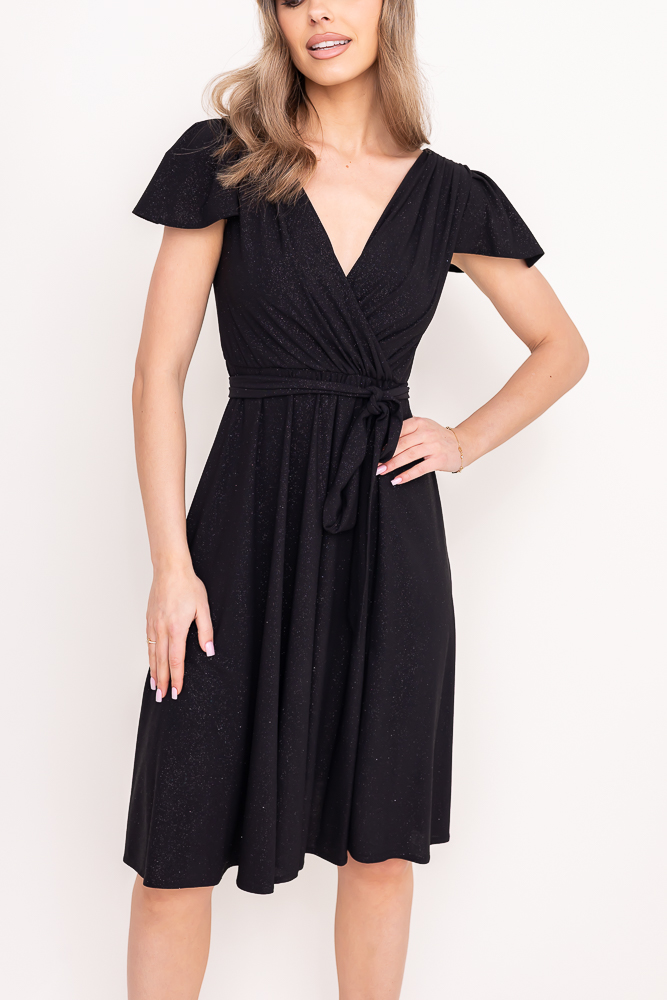 Vestido brocado negro