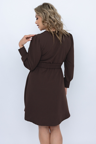 Vestido chocolate con cinturón