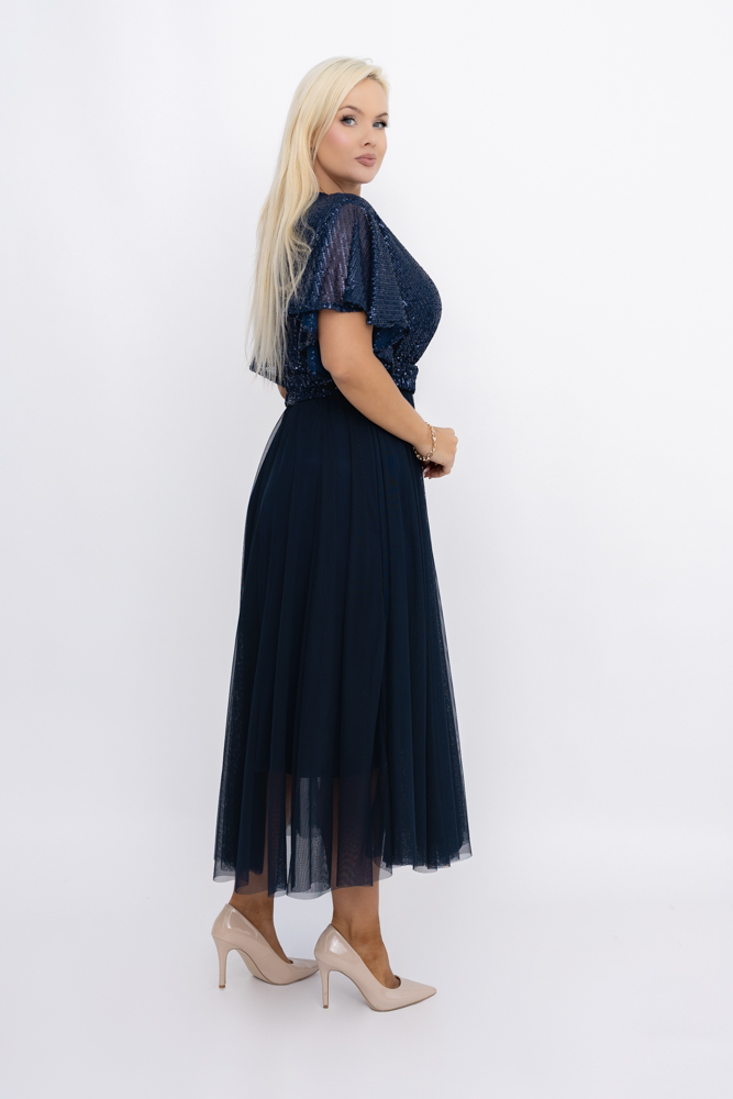 Marineblaues Paillettenkleid