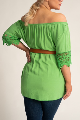 Light green Blouse with embroidery BERGAMO