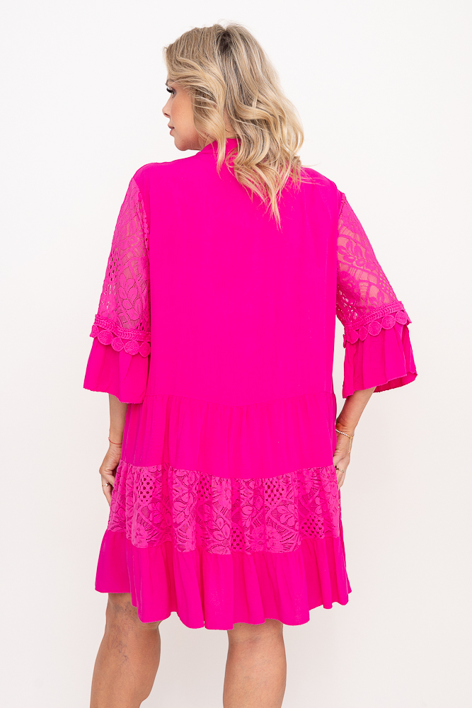 Fuchsia Besticktes Kleid