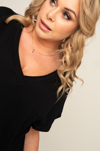 Black Blouse with Frill BEYBIN