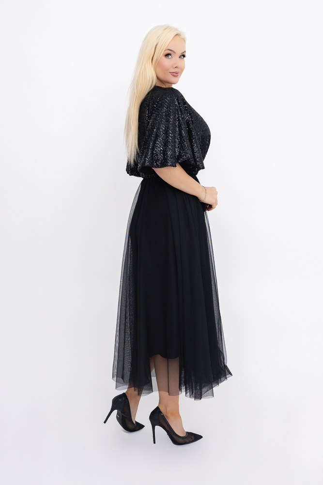  Czarna Sukienka z cekinami
