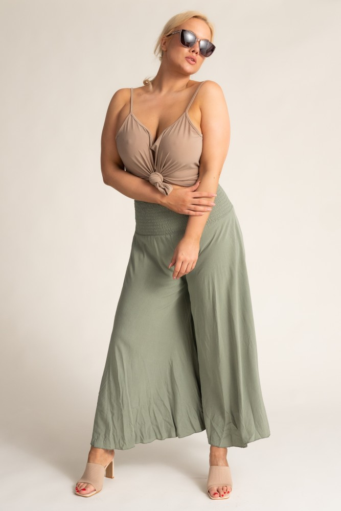 Olive Wide Leg Pants QUENTO