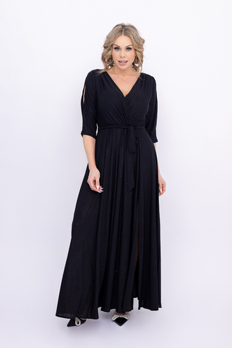 Vestido brocado negro