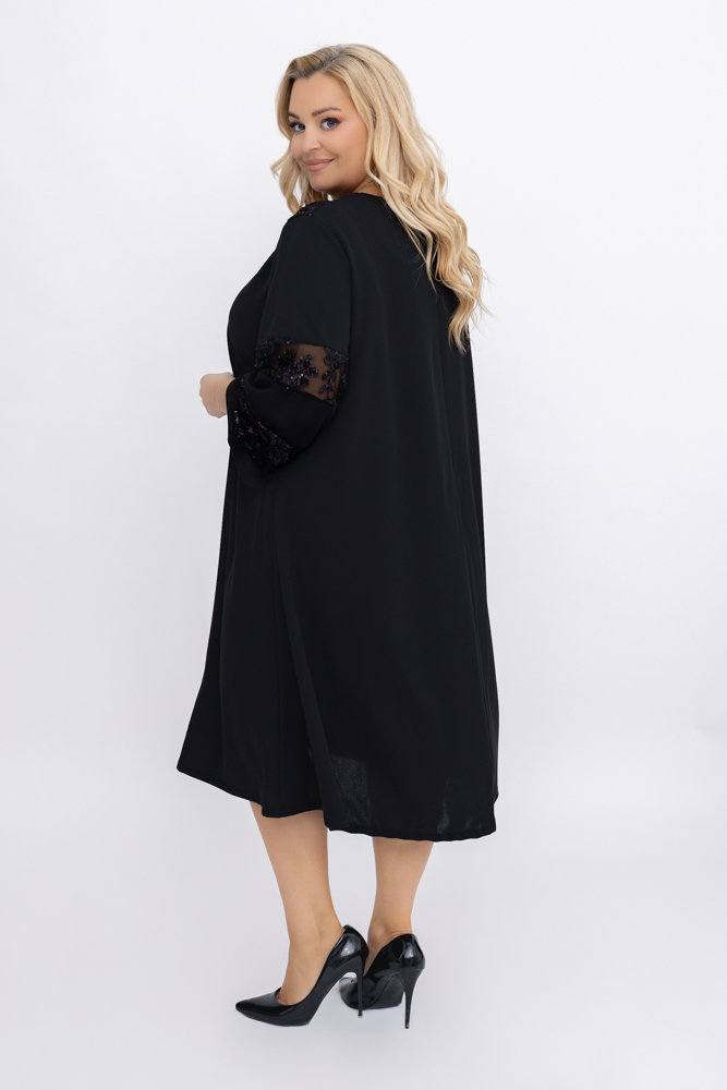 Czarna Sukienka z cekinami