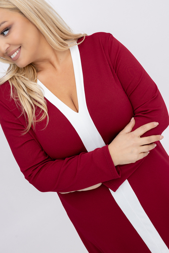 Maroon Ribbed Dress