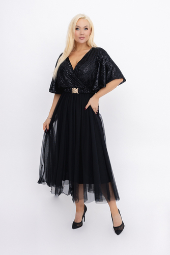  Czarna Sukienka z cekinami