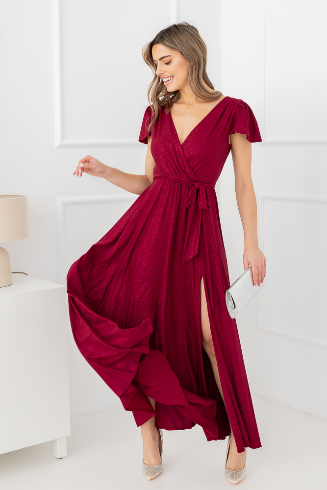 Robe en brocart marron