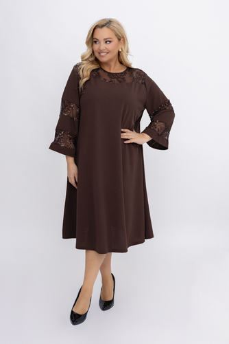 Czekoladowa Sukienka z cekinami