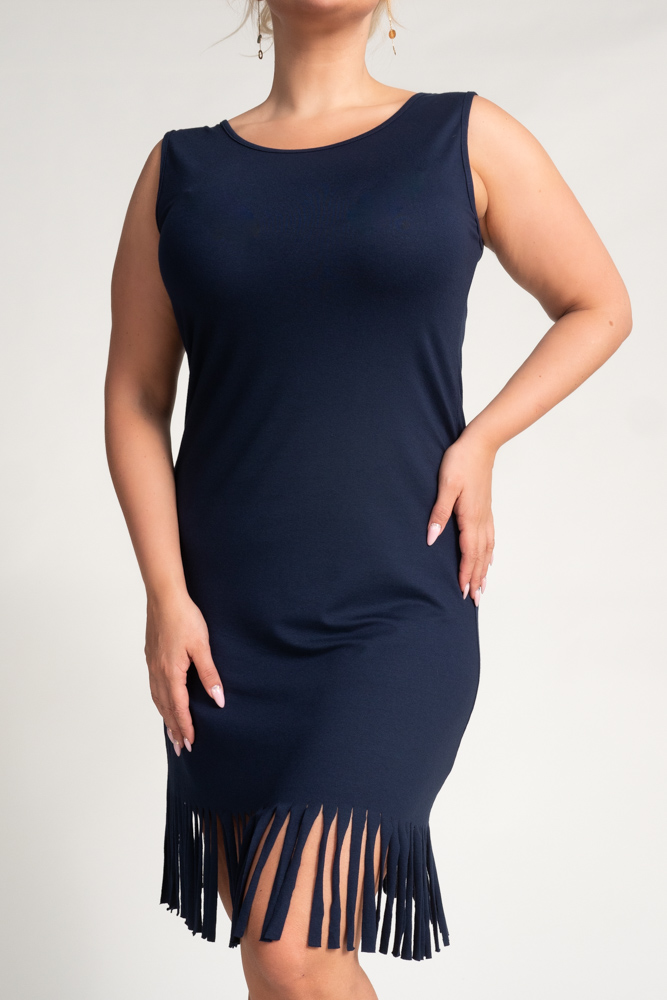 Robe à franges bleu marine