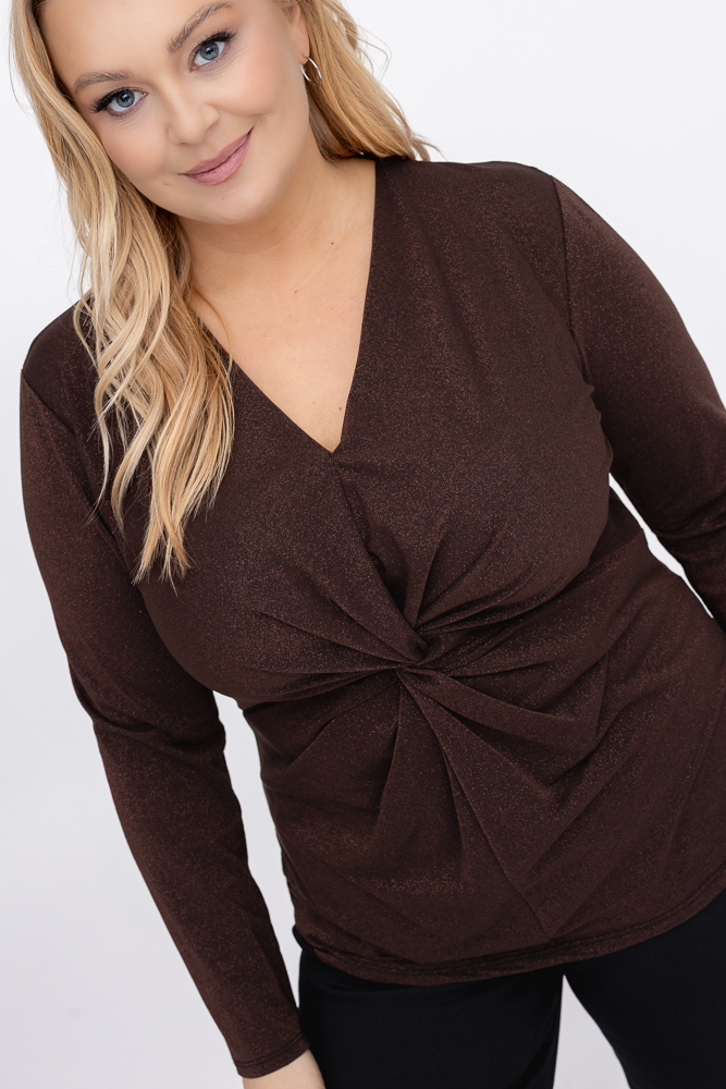Czekoladowa Bluzka błyszcząca