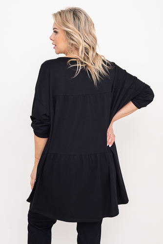 Schwarze asymmetrische Tunika