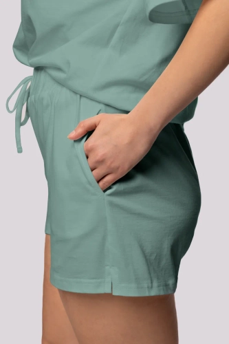 Pijama Olive cu pantaloni scurți