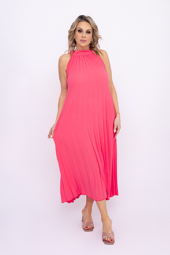Koralowa Sukienka plisowana JAKARTA