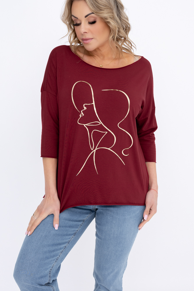 Maroon Blouse Design 1